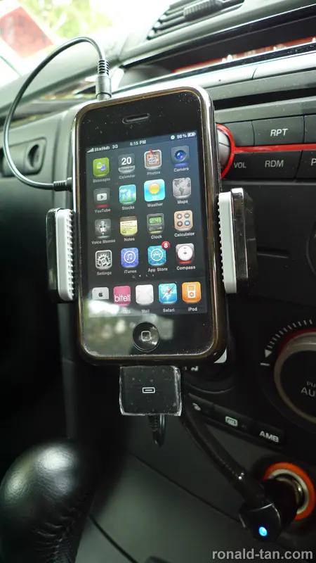 AllKit Cigarette Mount Holder and Charger with Full Range FM Transmitter for iPhone and iPod